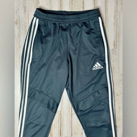 Adidas classic essential 3 white stripes black sweat pants size S Read* - Picture 3 of 10